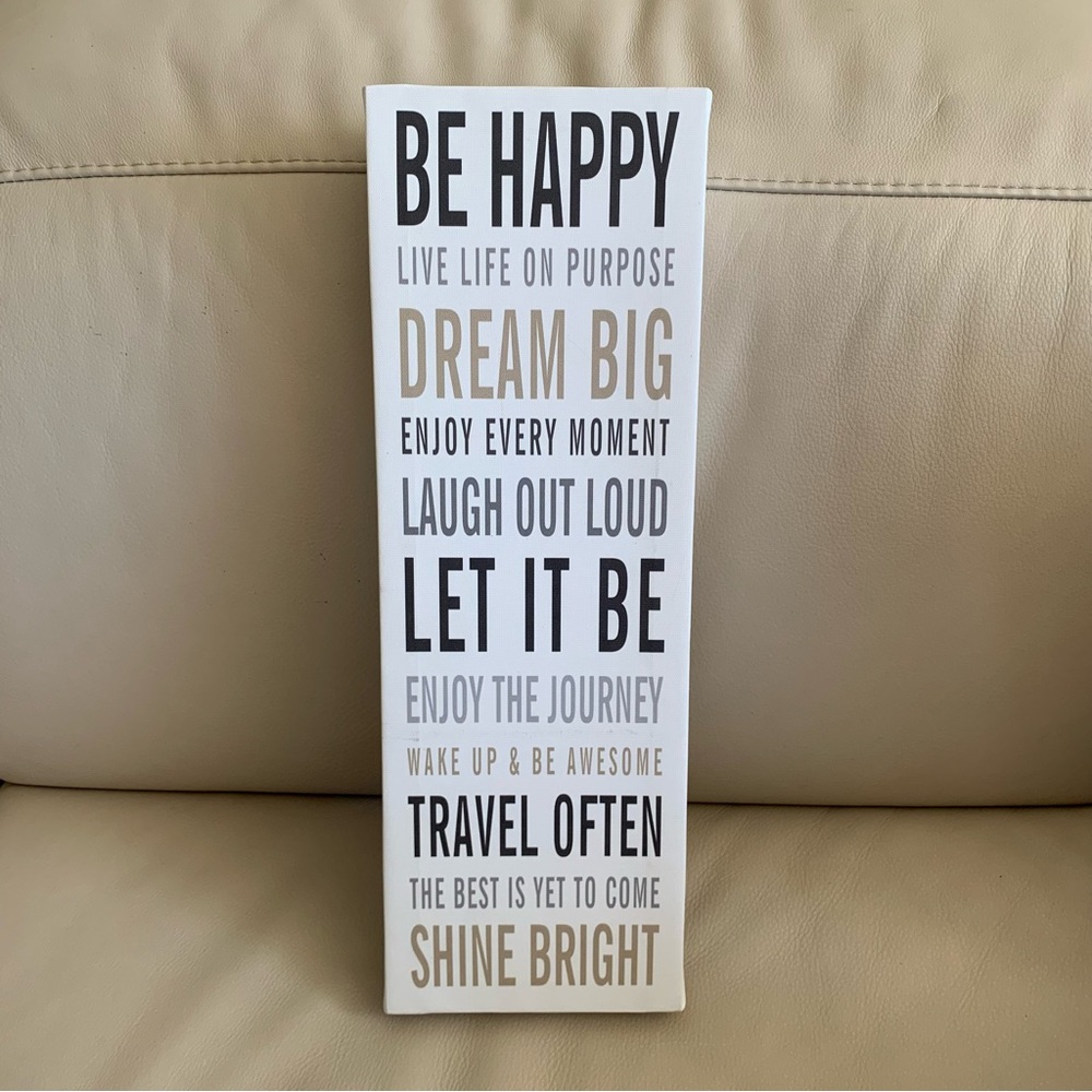 Inspirational Quote Wall Art Decor Black Gold Desk Shelf Sign Home Office 18”
